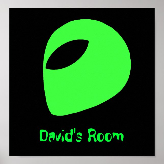 Green Alien Head Poster/Print Poster (Vorne)