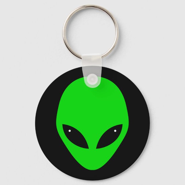 Green Alien Head Schlüsselanhänger (Vorderseite)
