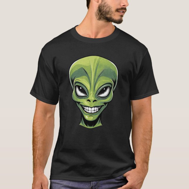 Green Alien Head T-Shirt (Vorderseite)