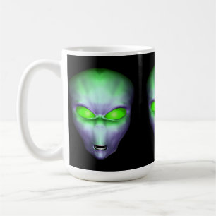 Green Alien Head Tasse