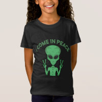 Green Alien I come in Peace Extraterrestrische UFO