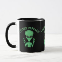 Green Alien I come in Peace Extraterrestrische UFO