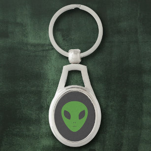 Green Alien Metal Schlüsselanhänger