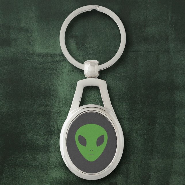 Green Alien Metal Schlüsselanhänger (Green Alien Keychain)