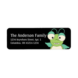 Green Alien Outer Space Fun Address Labels d1