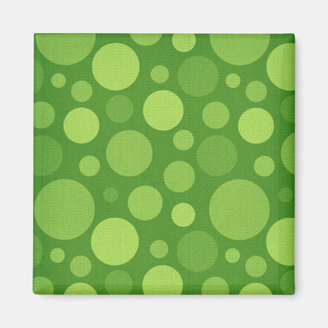 Green Alien Polka Bubble Dots Magnet (Vorne)