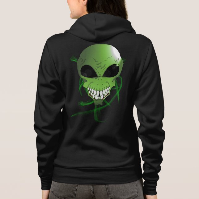 Green Alien Women's Bella+Leinwand Full-Zip Hoodie (Rückseite)