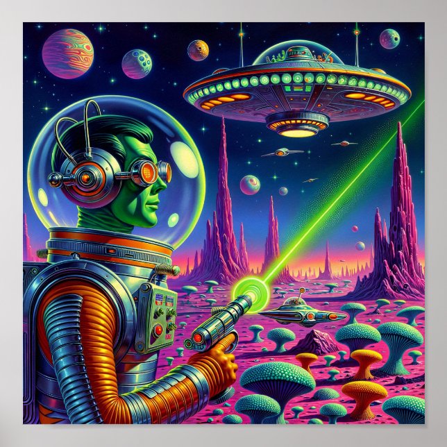 Green Aliens Can't Aim Poster (Vorne)