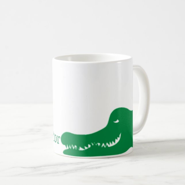 Green Alligator-Tasse Kaffeetasse (VorderseiteRechts)