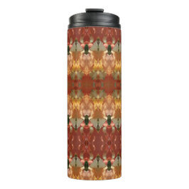 Green & Amber Ikat 3 Thermosbecher