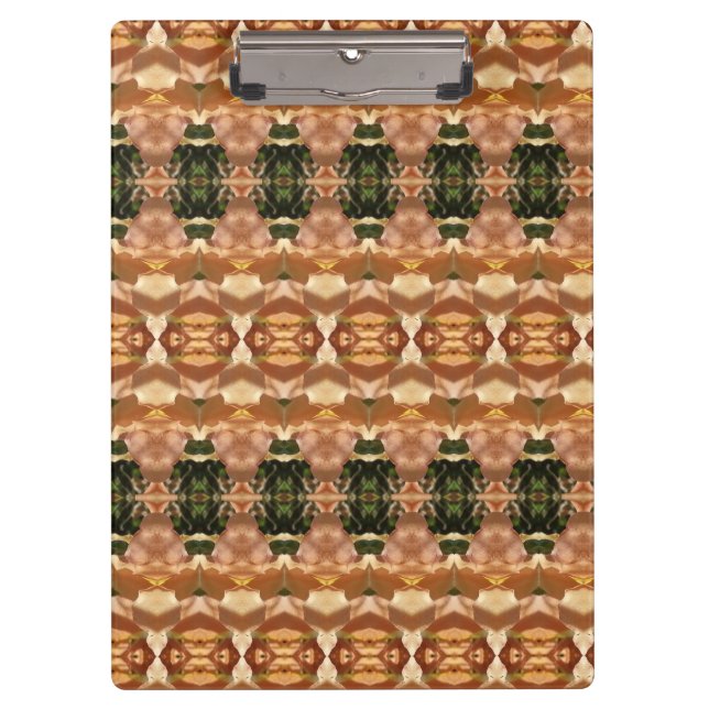 Green & Amber Ikat 9 Klemmbrett (Vorderseite)