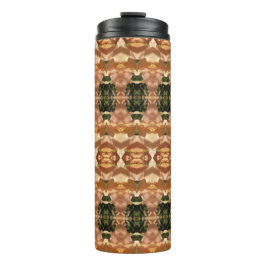 Green & Amber Ikat 9 Thermosbecher