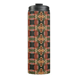 Green & Amber Ikat Pouf Thermosbecher