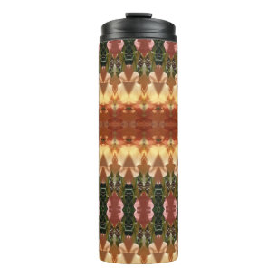 Green & Amber Ikat Too Thermosbecher