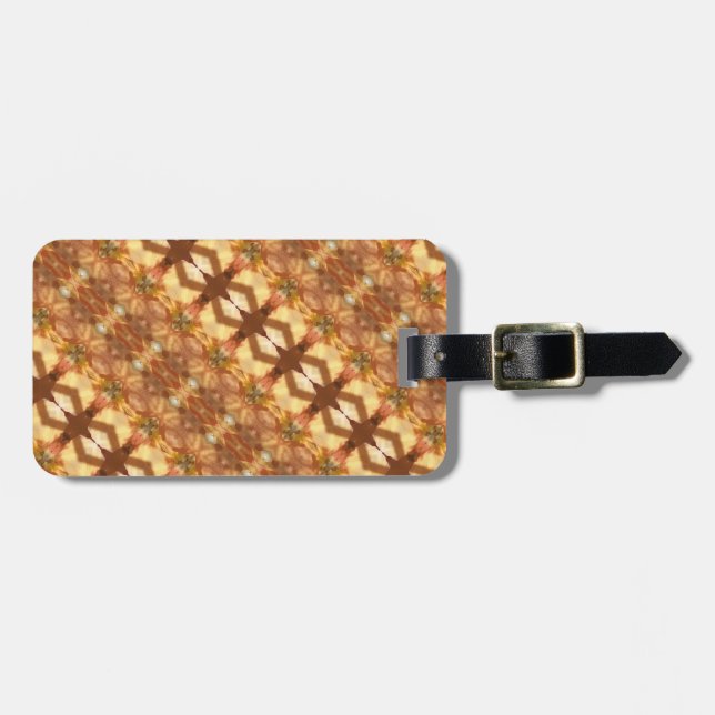 Green & Amber Ikat Zen Gepäckanhänger (Vorderseite horizontal)