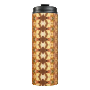 Green & Amber Ikat Zen Thermosbecher