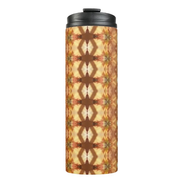 Green & Amber Ikat Zen Thermosbecher (Vorderseite)
