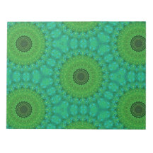 Green and Blue Circular Pattern Notepad