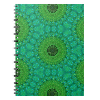 Green and Blue Circular Pattern Spiral Notebook Notizblock