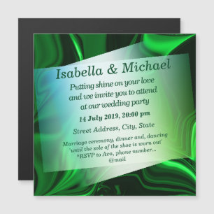 Green and dark curves on dark greenish background magneteinladung