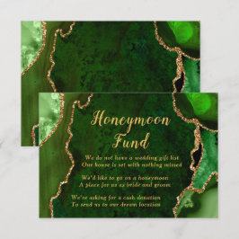Green and Gold Agate Honeymoon Fund Begleitkarte