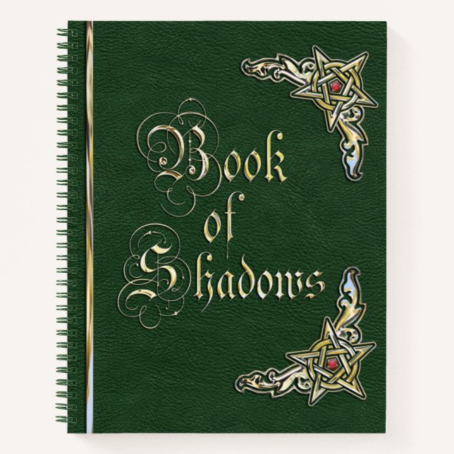 Green and Gold Book of Shadows Notizbuch (Vorderseite)