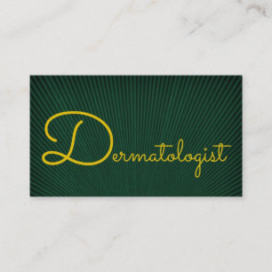 Green and Gold Business Card für Dermatologen Visitenkarte