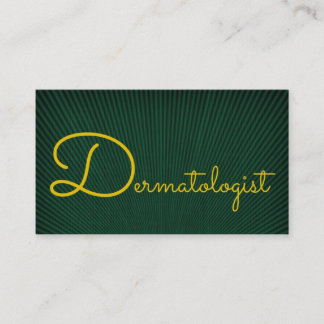 Green and Gold Business Card für Dermatologen Visitenkarte