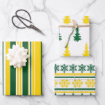Green and Gold Christmas 3-Pack Gift Wrap Geschenkpapier Set<br><div class="desc">Green and Gold Christmas 3-Pack Gift Wrap by Steady Mobbin</div>