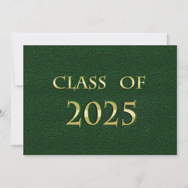 Green and Gold Class of 2025 Card Einladung (Vorderseite)