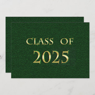 Green and Gold Class of 2025 Graduation Party Card Einladung