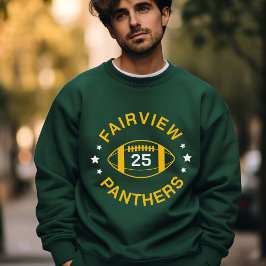 Green and Gold Football Player Jersey Nummer Sweatshirt