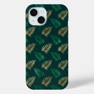 Green and Gold Glitzer auf tropischen Blätter Case-Mate iPhone Hülle