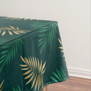 Green and Gold Glitzer auf tropischen Blätter Tischdecke