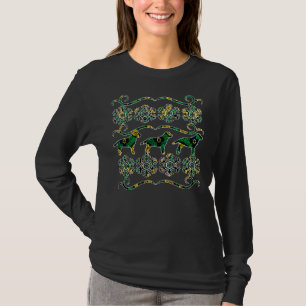 Green and Gold Labrador Ugly Christmas Sweater T-Shirt