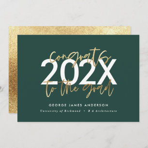 green and gold modern script stylish graduation