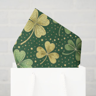 Green And Gold Shamrocks Seidenpapier