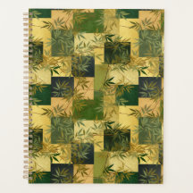 Green and Gold Squares Chiyogami Planner