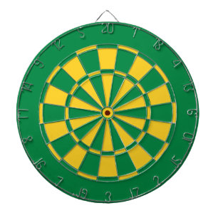 Green and Gold Team Colors Dartboard and Dartboard Dartscheibe