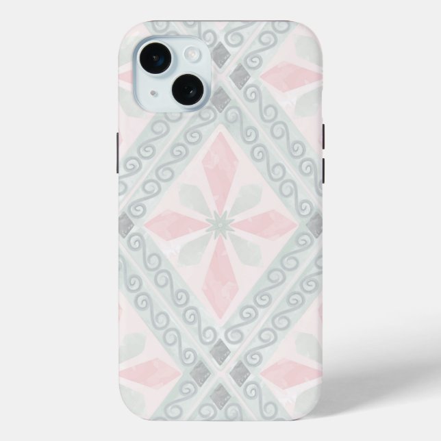 Green and pink pastel diamond pattern Case-Mate iPhone hülle (Rückseite)
