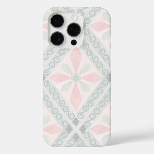 Green and pink pastel diamond pattern Case-Mate iPhone hülle (Rückseite)