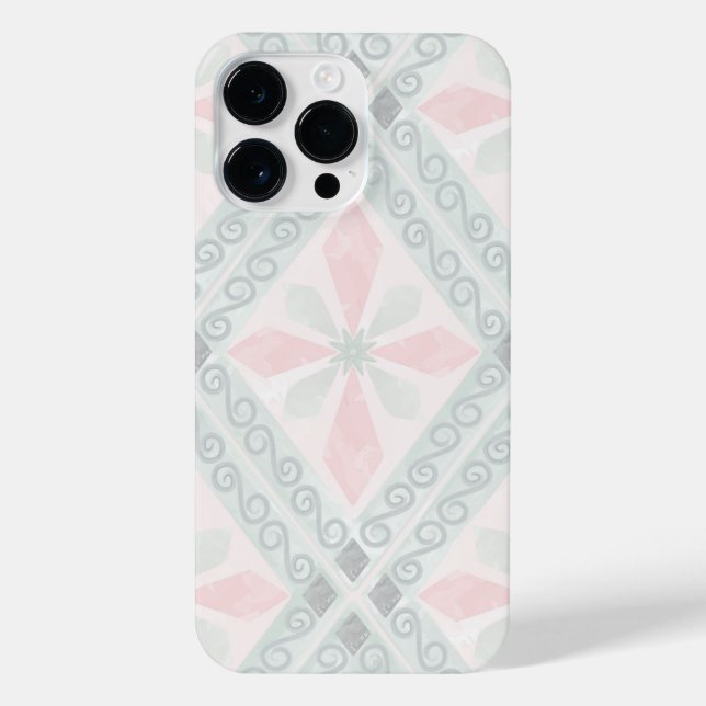 Green and pink pastel diamond pattern iPhone hülle (Rückseite)