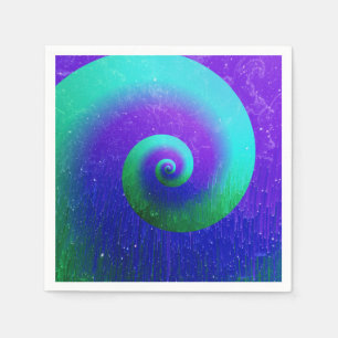 Green and Purple Tie Dye Swirl Serviette