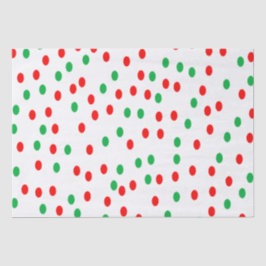 Green and Red Christmas Polka Dots Seidenpapier