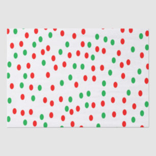 Green and Red Christmas Polka Dots Seidenpapier