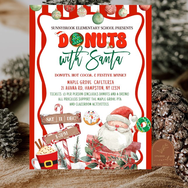 Green and Red Donuts with Santa Einladung (Von Creator hochgeladen)
