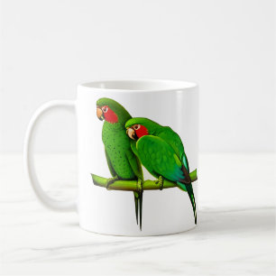 Green and Red Parrot Couple Kaffeetasse