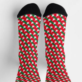 Green and Red Stripe F-15 Muster Weihnachten Socken