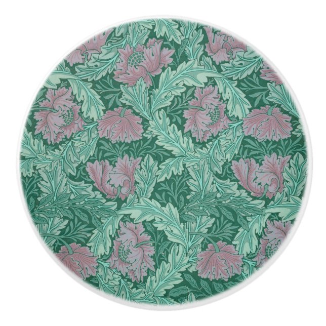 Green and Red Wreath Pattern (von William Morris) Keramikknauf (Vorderseite)