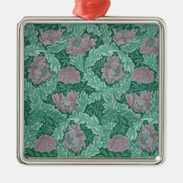 Green and Red Wreath Pattern (von William Morris) Ornament Aus Metall
